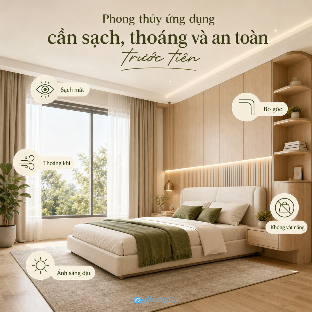 Phong thủy ứng dụng cần xử lý ánh nhìn, độ thoáng và an toàn trước tiên
