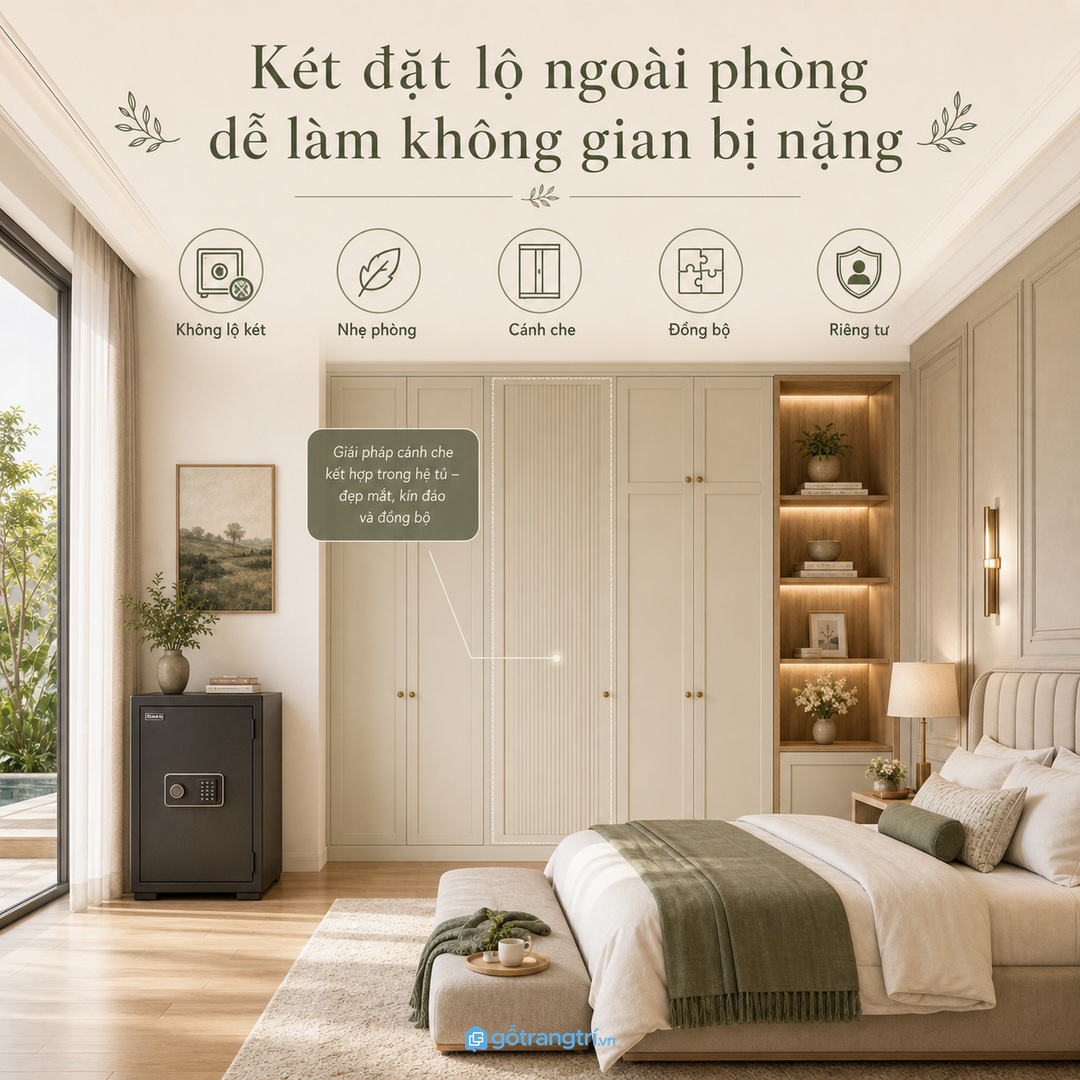 Két đặt lộ ngoài phòng dễ làm không gian bị nặng
