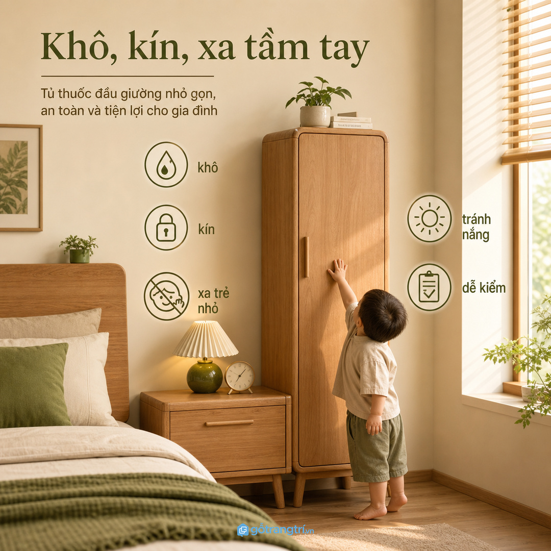 Thuốc cần được cất khô, kín, tránh nắng và xa tầm tay trẻ nhỏ