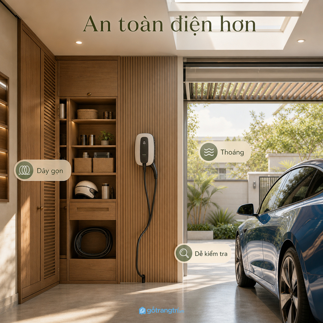 Khu sạc cần an toàn điện, thoáng và có đường bảo trì rõ ràng
