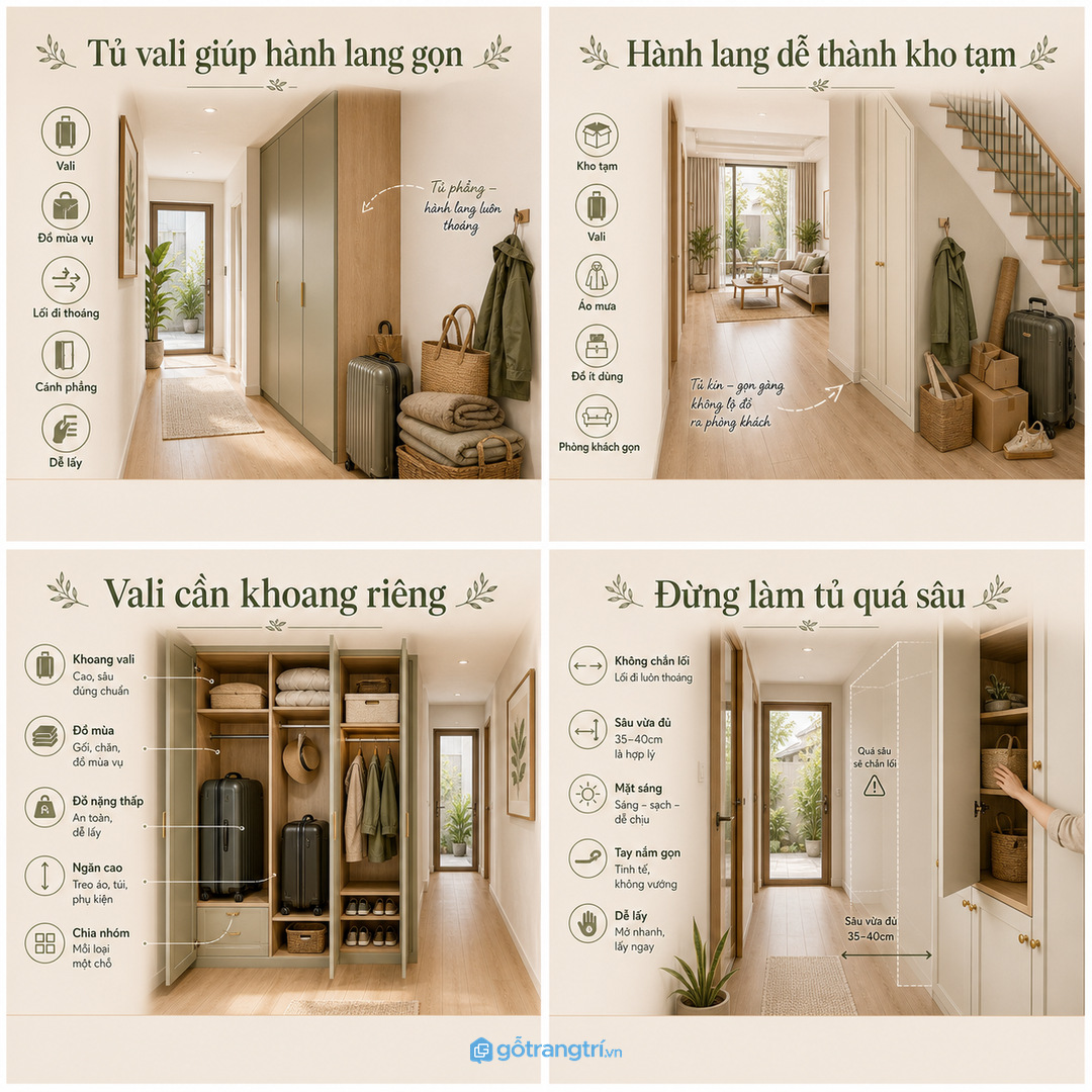 Vali và đồ mùa vụ cần khoang riêng