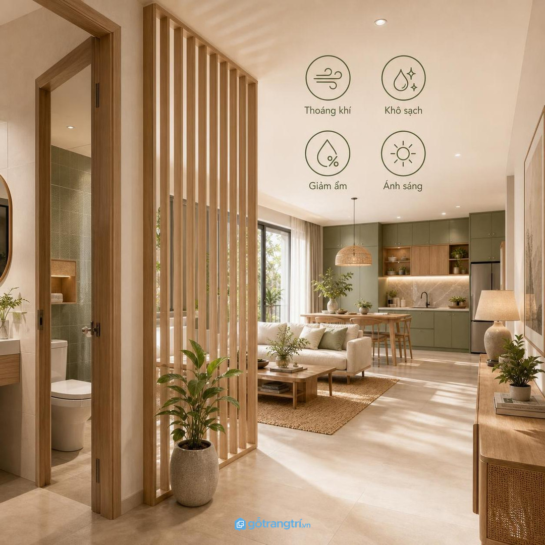 Nhà nhỏ cần tách nhẹ mùi ẩm nhưng vẫn giữ thông thoáng