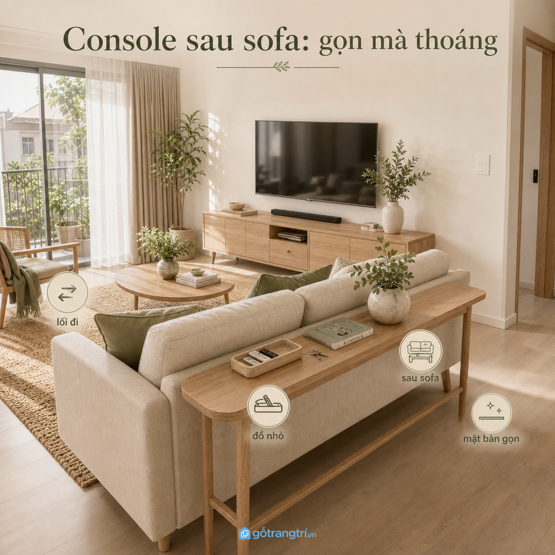 Không phải cứ thêm console là phòng khách sẽ sang