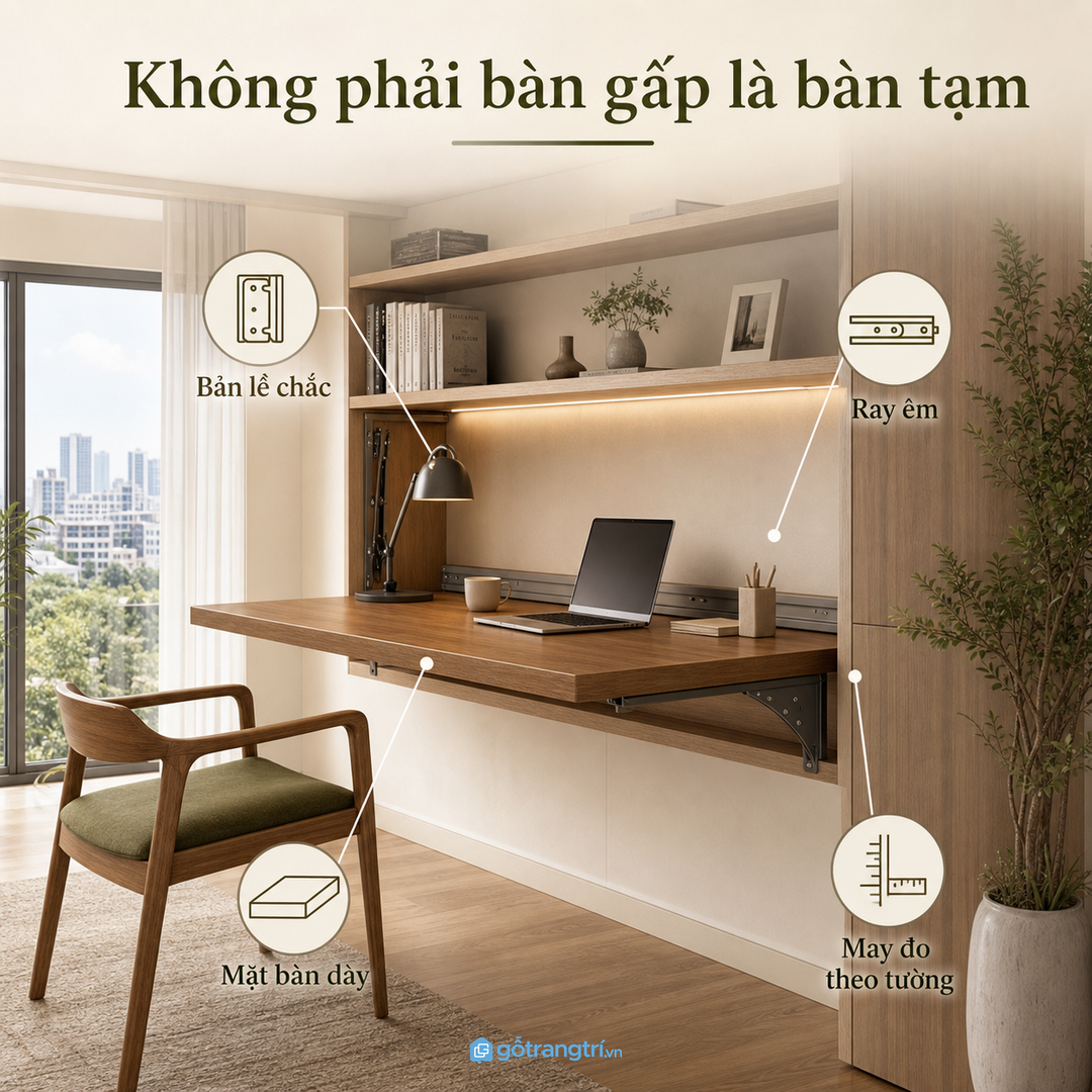Không phải bàn gấp là bàn tạm
