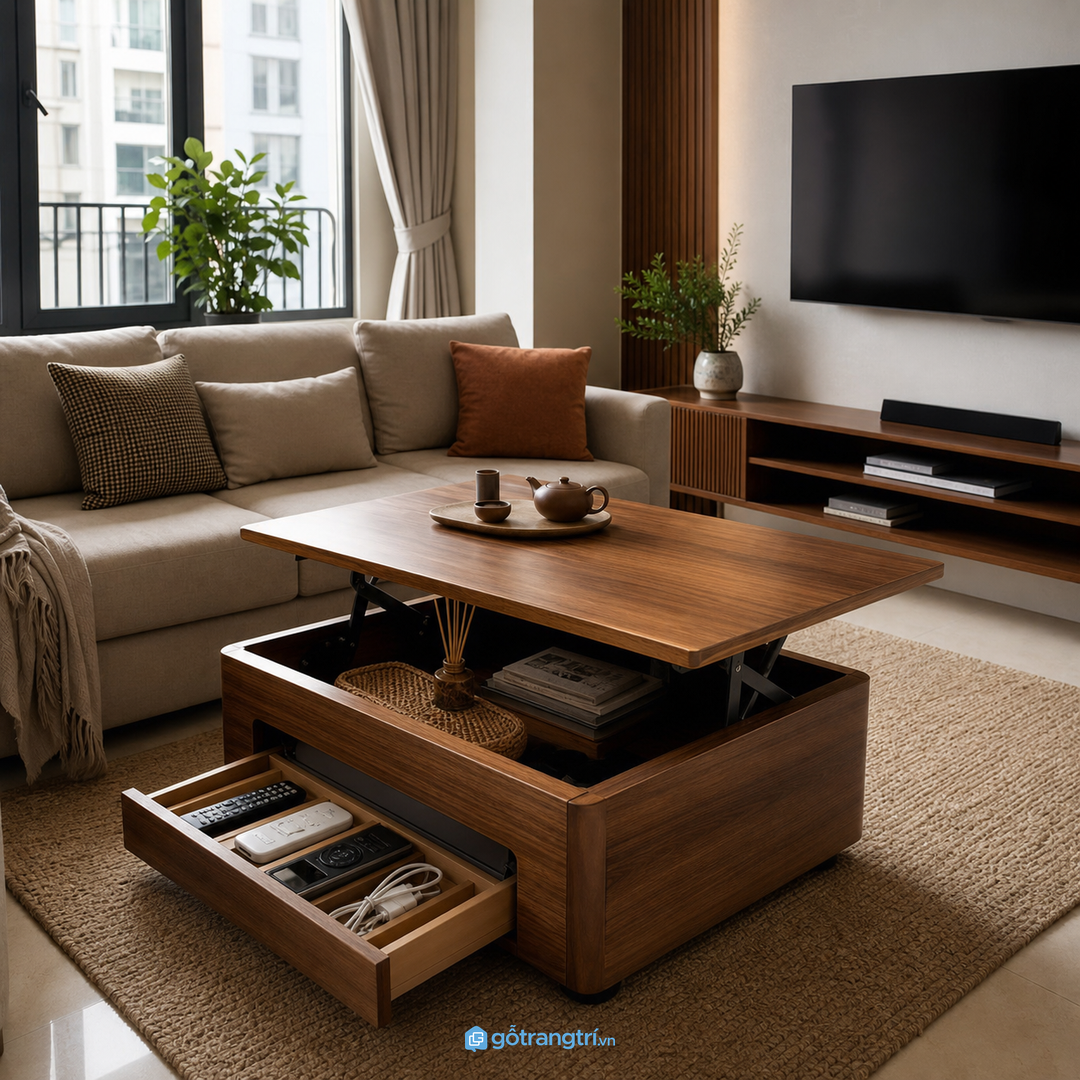 Chọn bàn vừa đủ, không biến bàn trà thành kho quá lớn