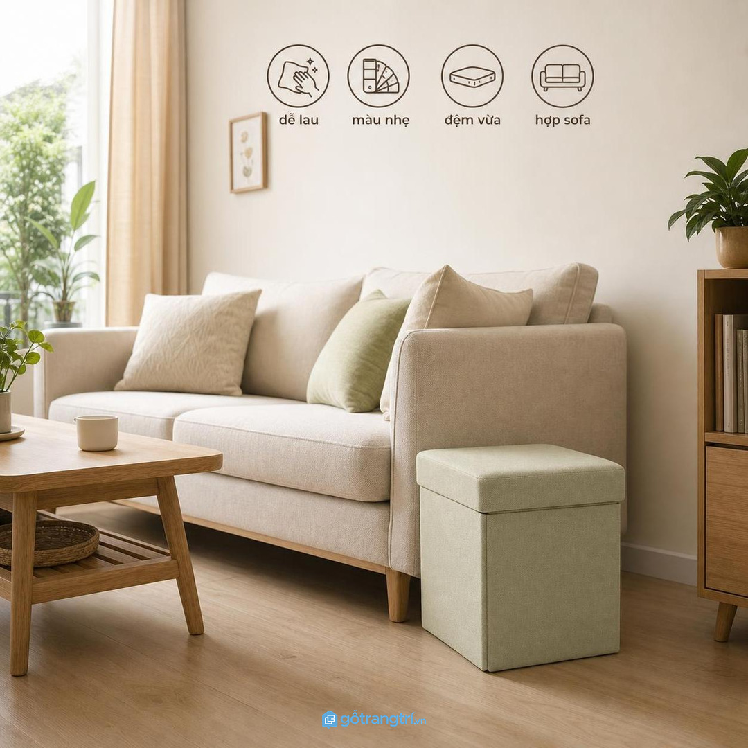 Ghế đôn quá lớn hoặc quá cao có thể làm phòng khách nhỏ bị vướng hơn