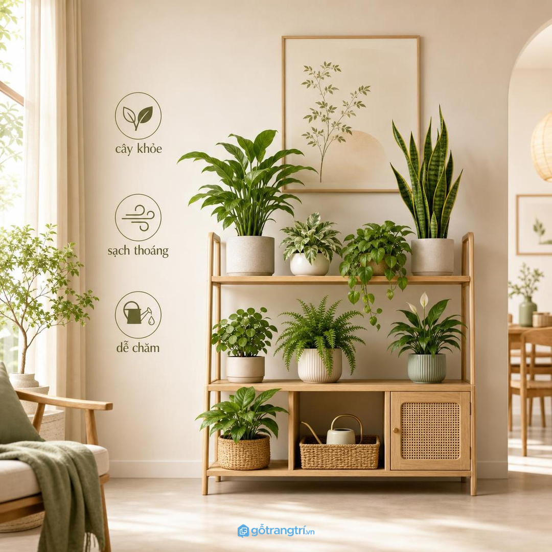 Phong thủy cây xanh bắt đầu từ sạch, thoáng và dễ chăm