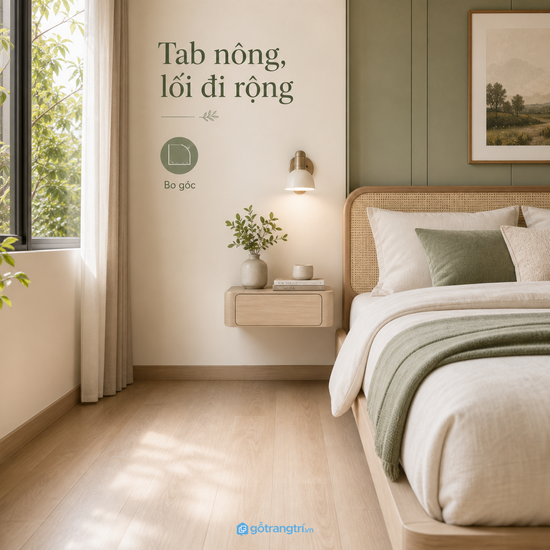 Đo chiều cao nệm trước khi treo tab đầu giường