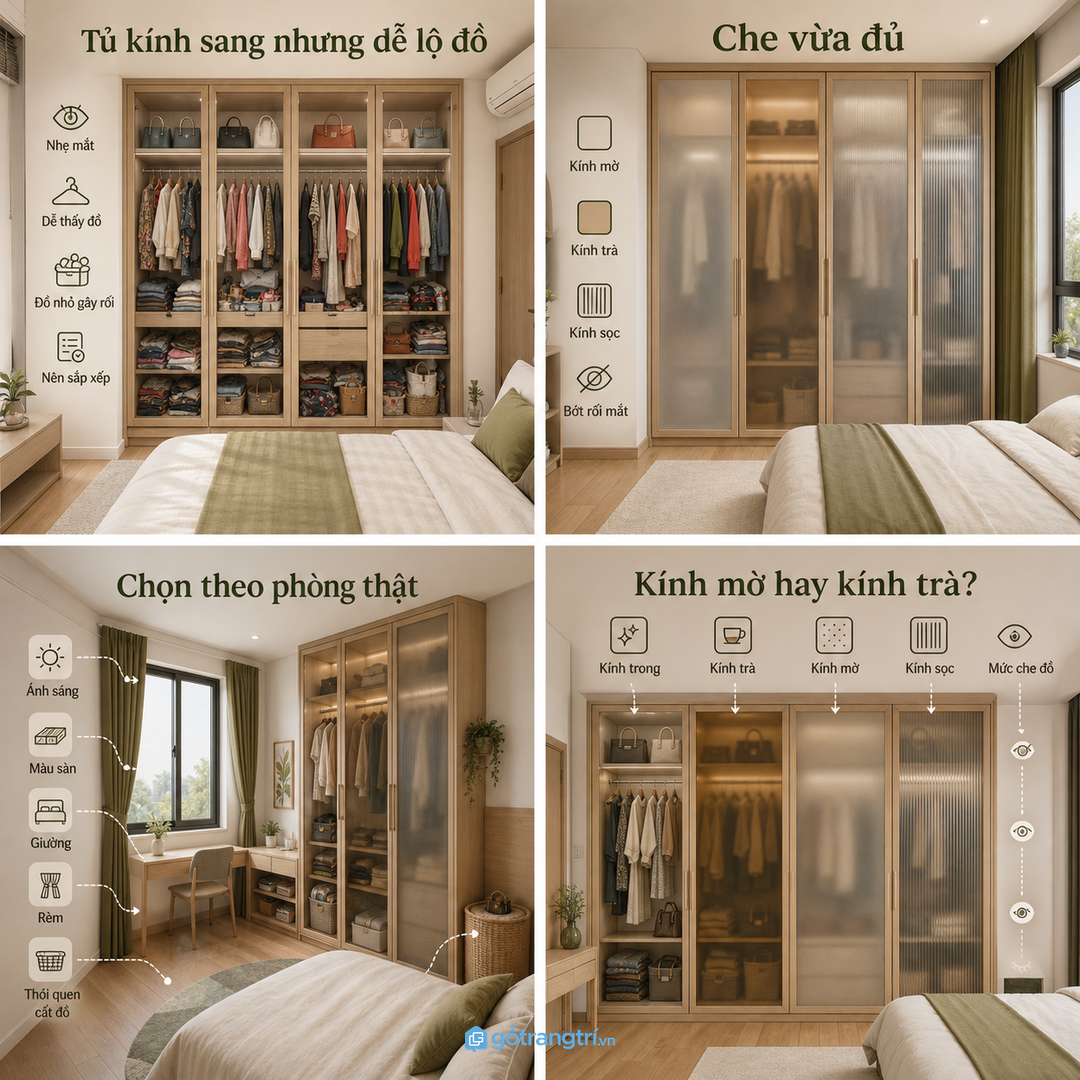 Chọn kính theo phòng thật, không chỉ theo ảnh mẫu