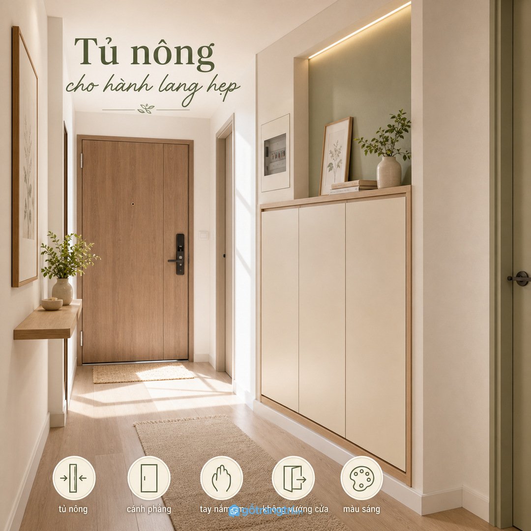 Không phải hành lang nào cũng hợp tủ sâu