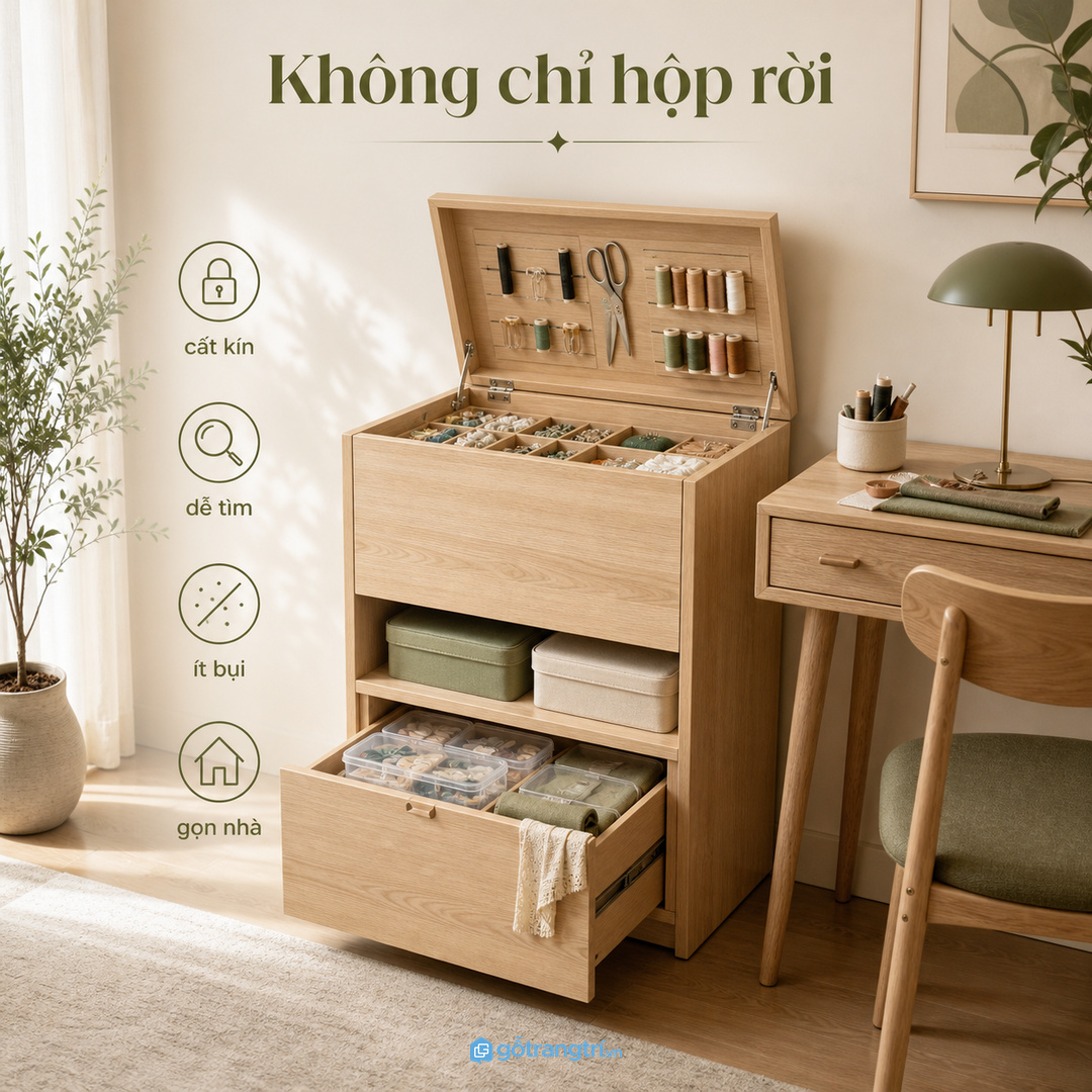Tủ may vá kín gọn hiệu quả hơn vài hộp nhựa đặt rời