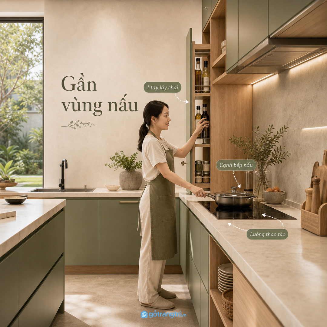 Cánh kéo không phải kho chứa mọi chai lọ nặng trong nhà bếp