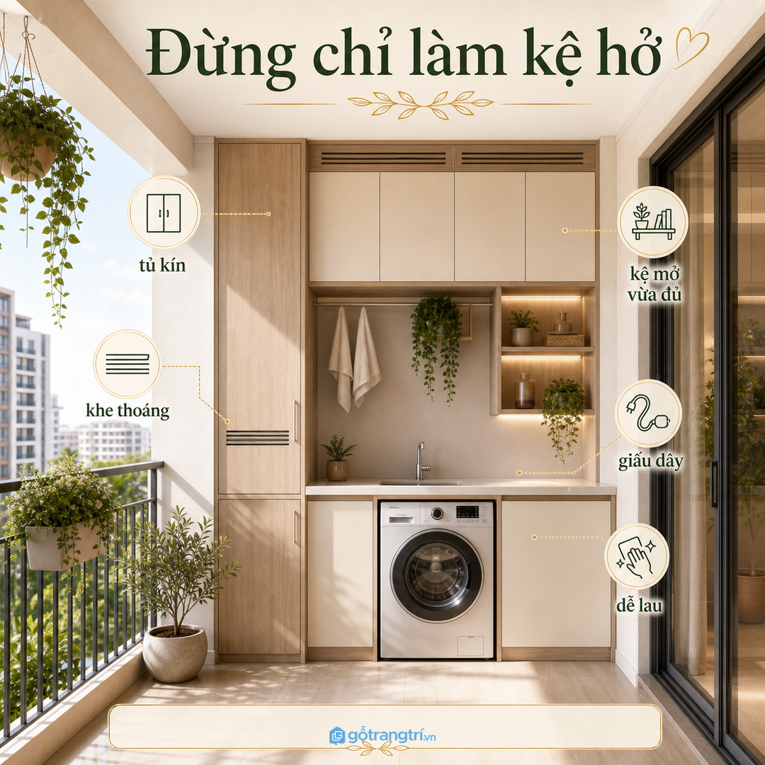 Cân bằng tủ kín, kệ mở và khe thoáng