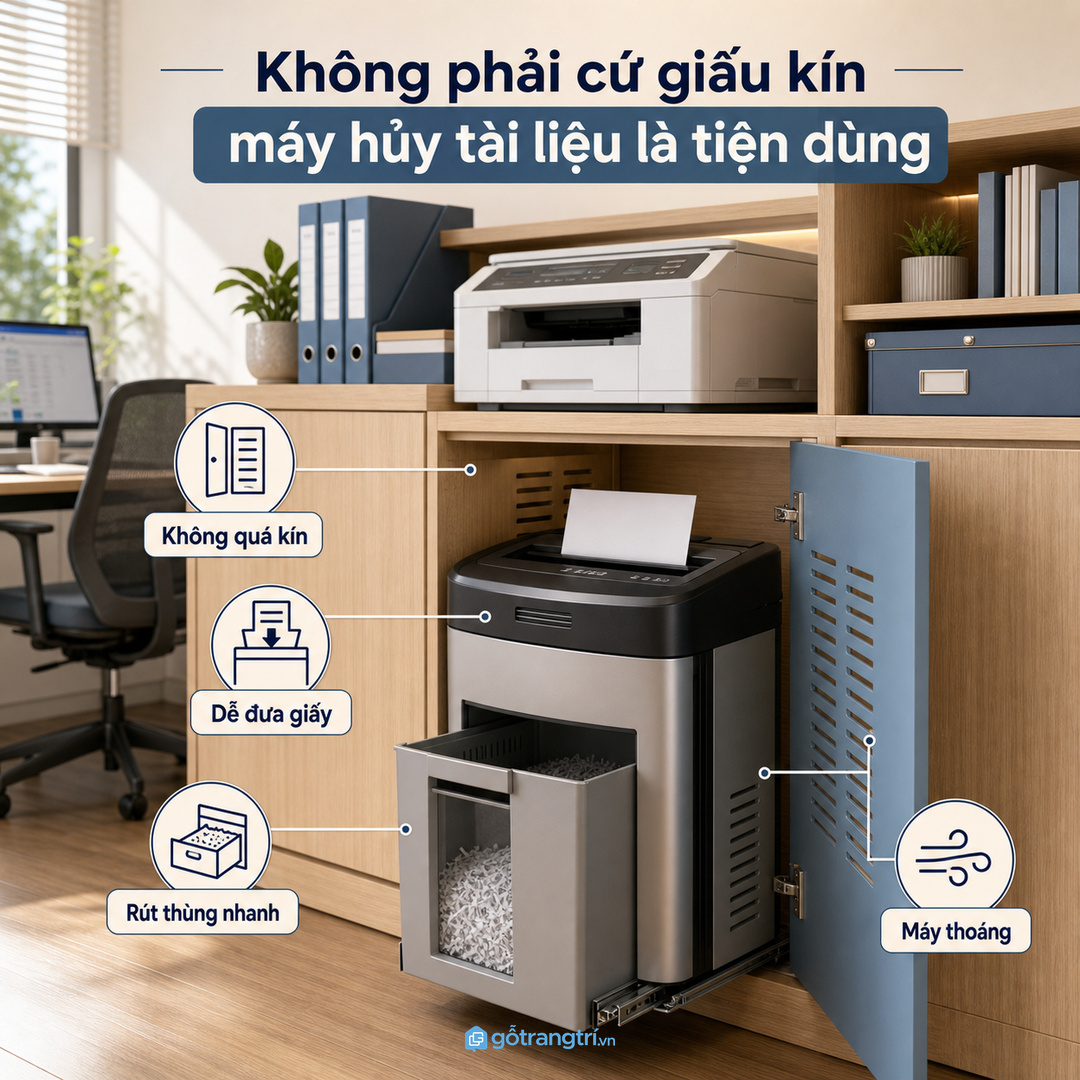 Không phải cứ giấu kín máy hủy tài liệu là tiện dùng