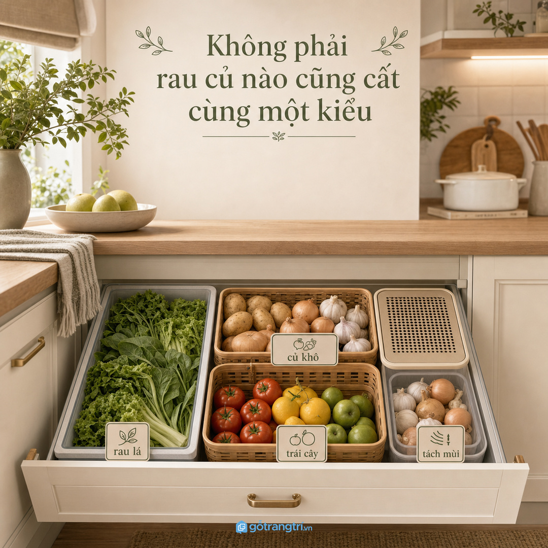 Không phải rau củ nào cũng nên cất cùng một kiểu