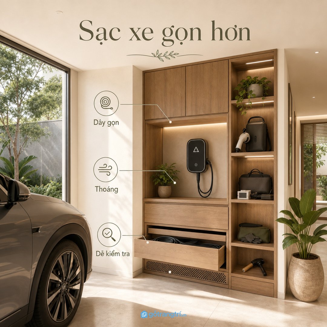 Không nên giấu kín bộ sạc nếu bên trong thiếu thoáng và khó kiểm tra