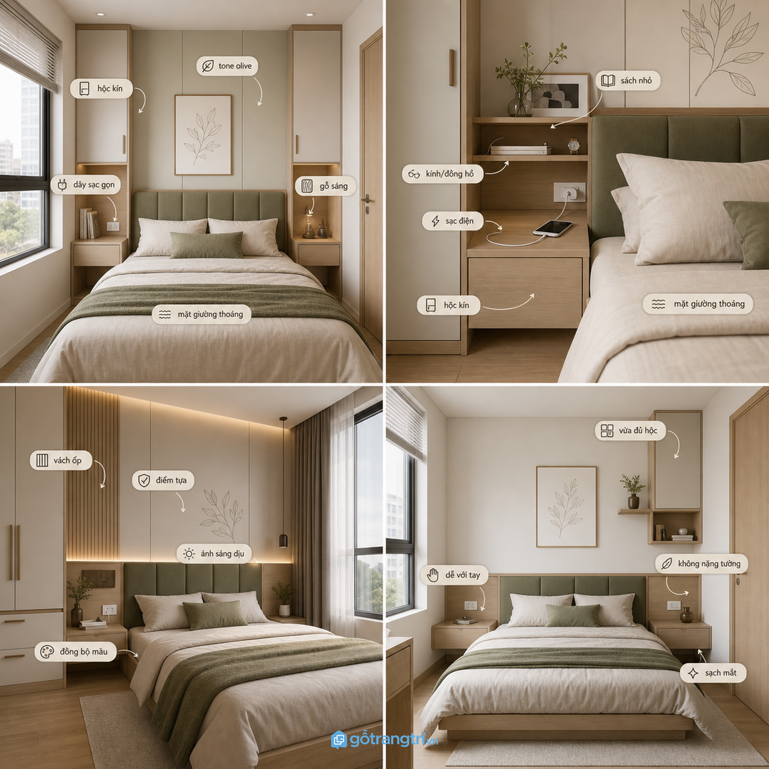 Đo chiều cao nệm trước khi treo vách đầu giường