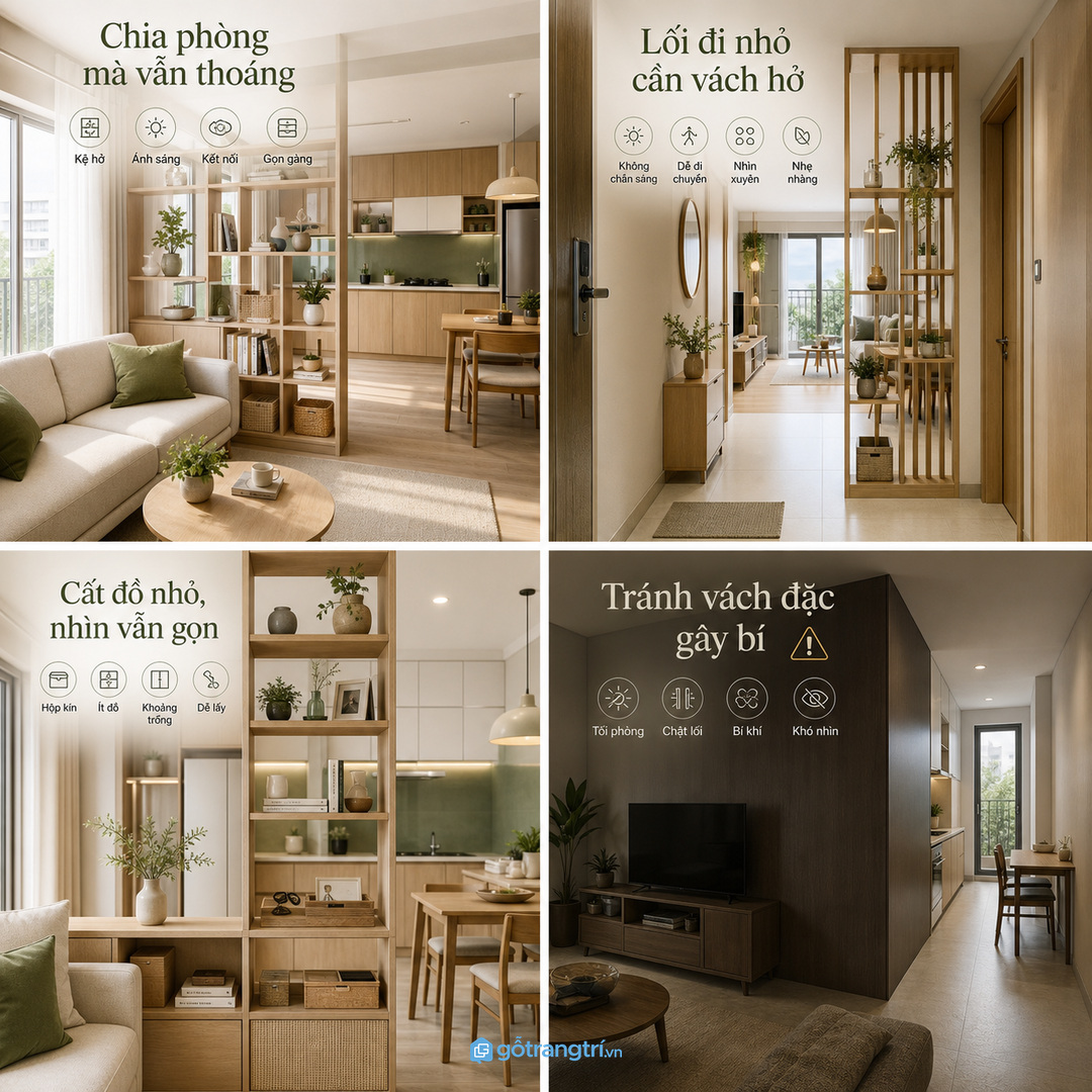 Kệ trang trí giúp thêm công năng nếu biết tiết chế