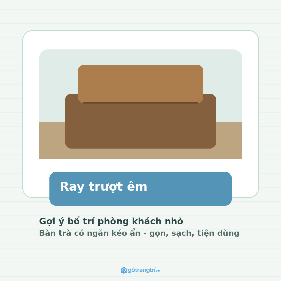Cơ cấu ngăn kéo ẩn êm và chắc quyết định bàn trà có dùng bền mỗi ngày không