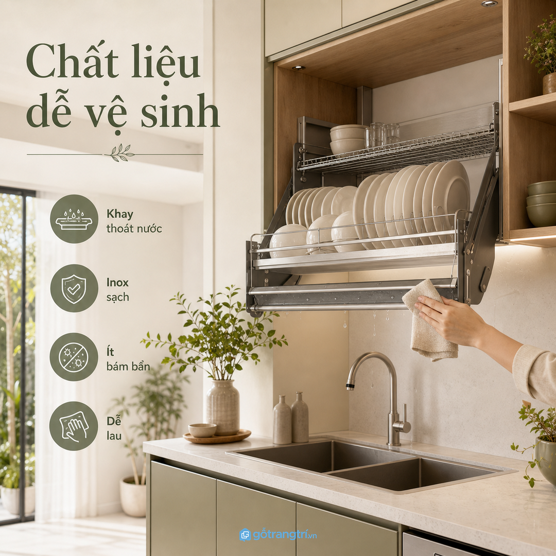 Chọn tải trọng giá bát nâng hạ theo số bát đĩa dùng hằng ngày