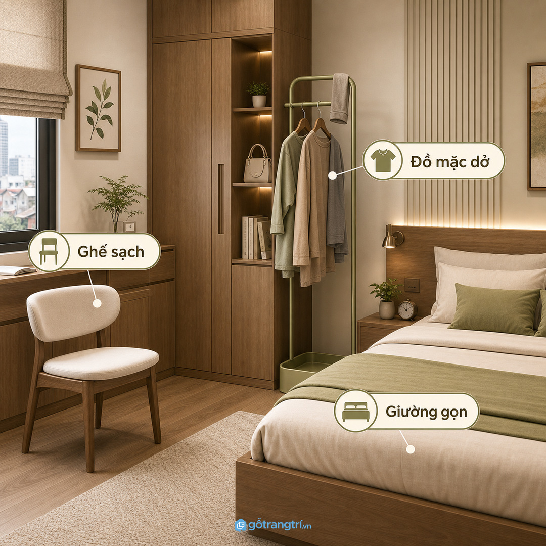 Đặt gần thói quen thay đồ hằng ngày