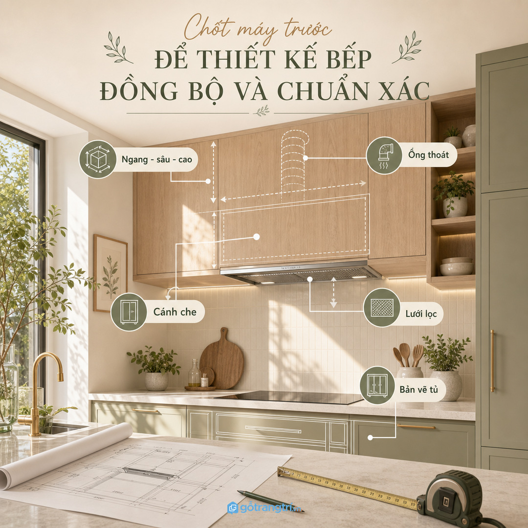 Đo thân máy, ống thoát và khoảng mở nắp trước khi sản xuất tủ