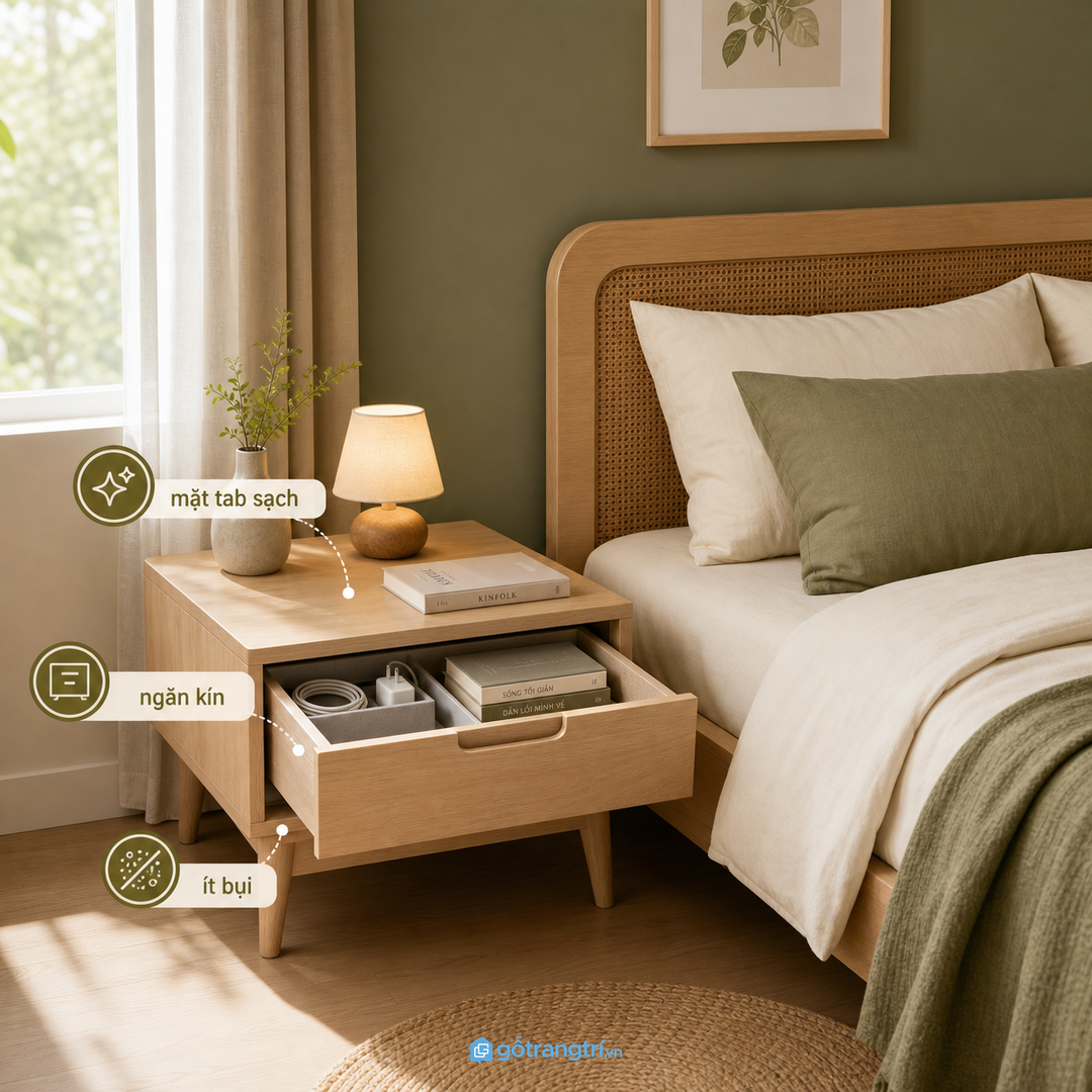 Ngăn kín giúp cất đồ nhỏ và giữ mặt tab sạch