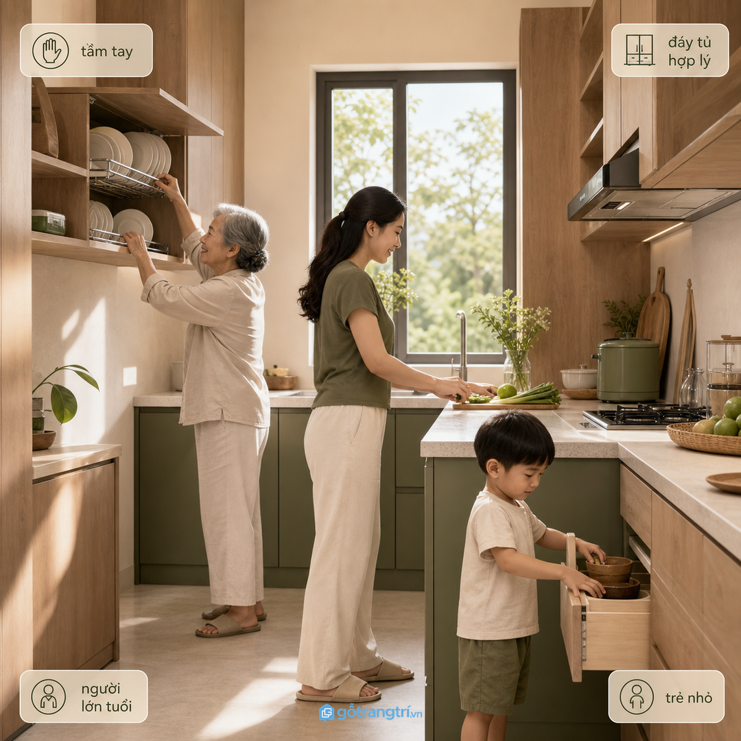 Chiều cao tủ treo nên theo tầm với của người dùng trong nhà
