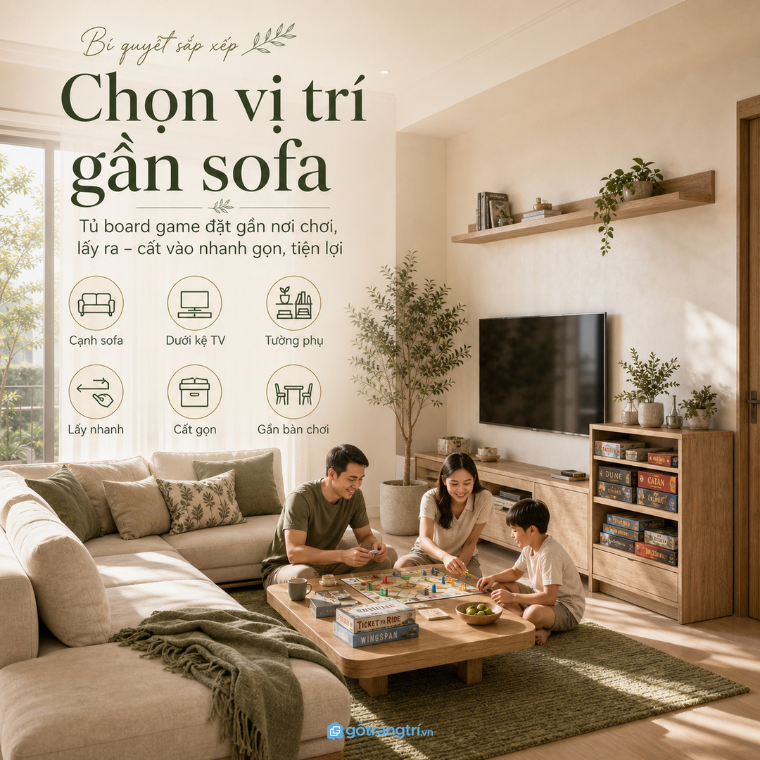 Chọn vị trí gần nơi cả nhà thật sự ngồi chơi