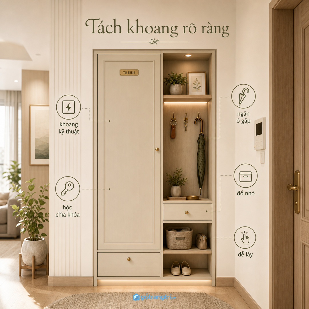 Giữ khoang kỹ thuật độc lập với khoang để đồ