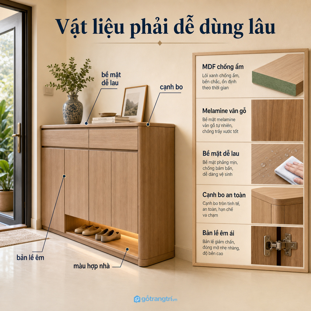Chiều sâu tủ console cần tính theo lối đi, cửa và tuyến di chuyển