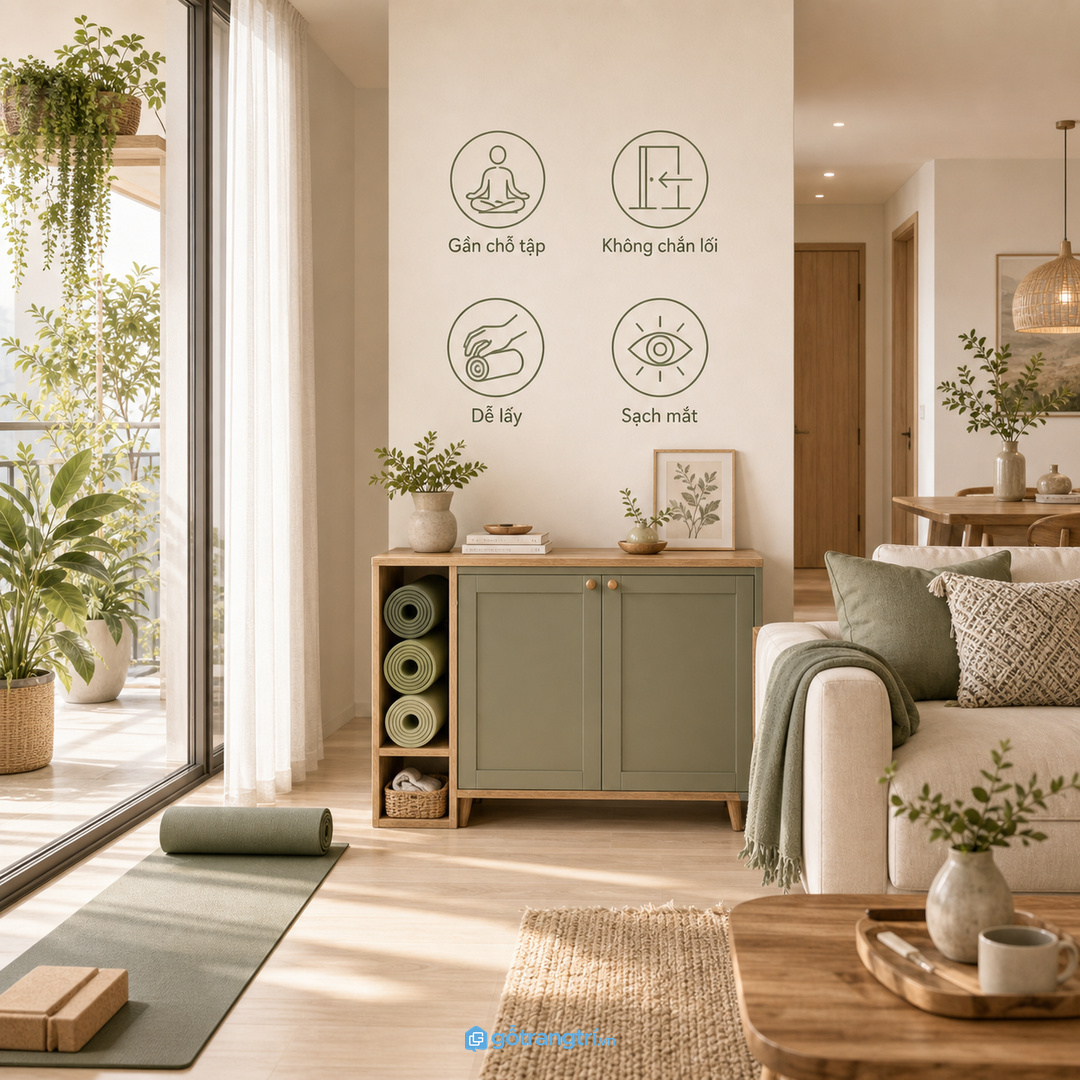 Chọn vị trí tủ theo nơi anh chị thường tập