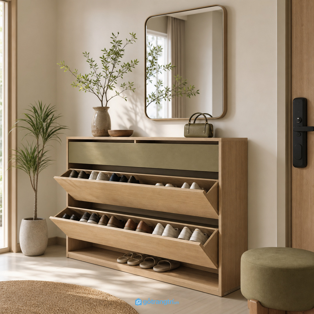 Đặt gương để phản chiếu ánh sáng và mảng tường gọn
