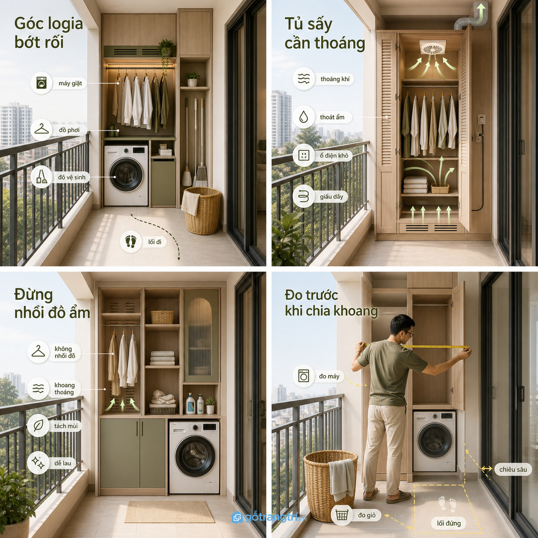 Cánh thoáng hoặc giỏ kéo giúp đồ chờ giặt không bị bí mùi