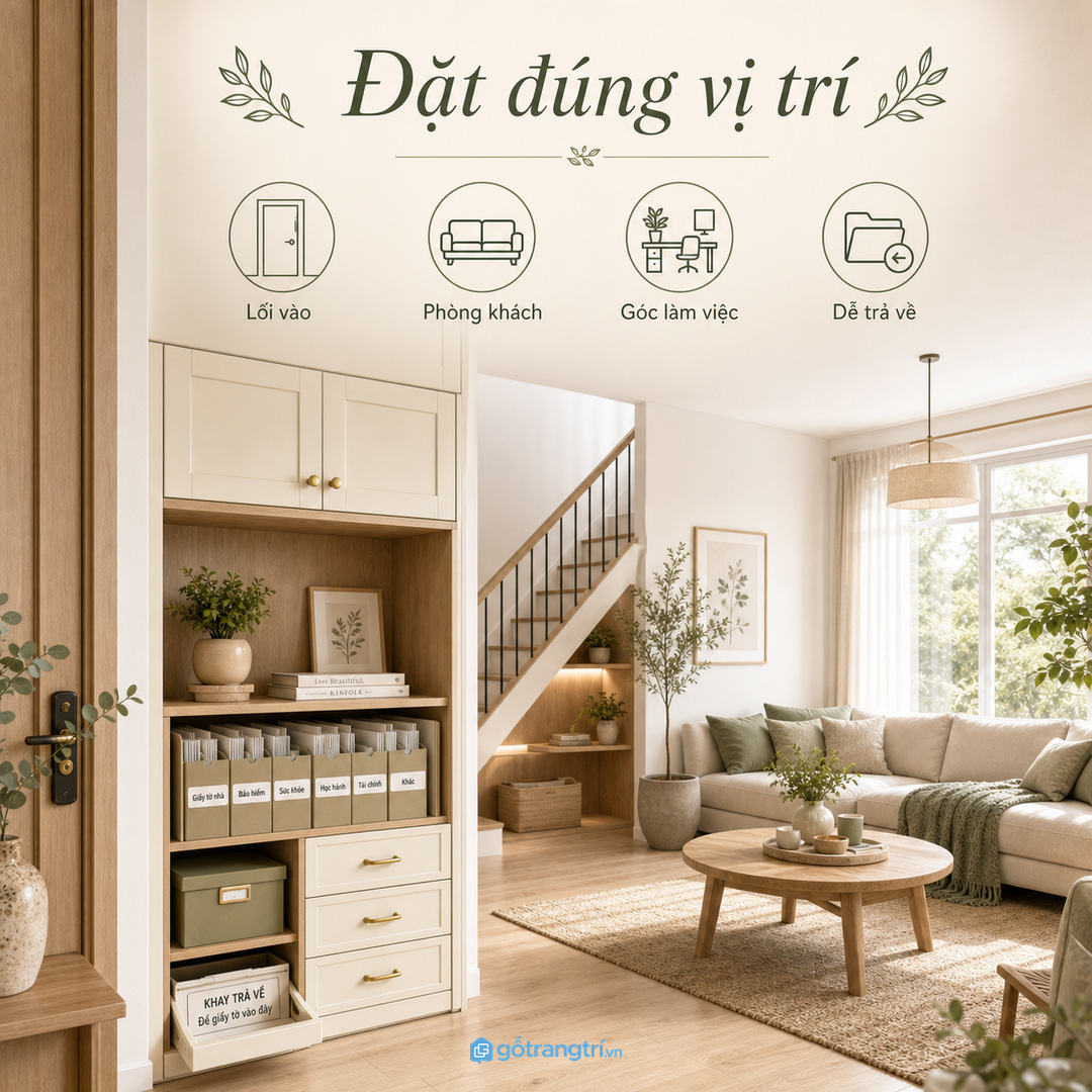 Chọn vị trí khô thoáng nhưng vẫn lấy nhanh