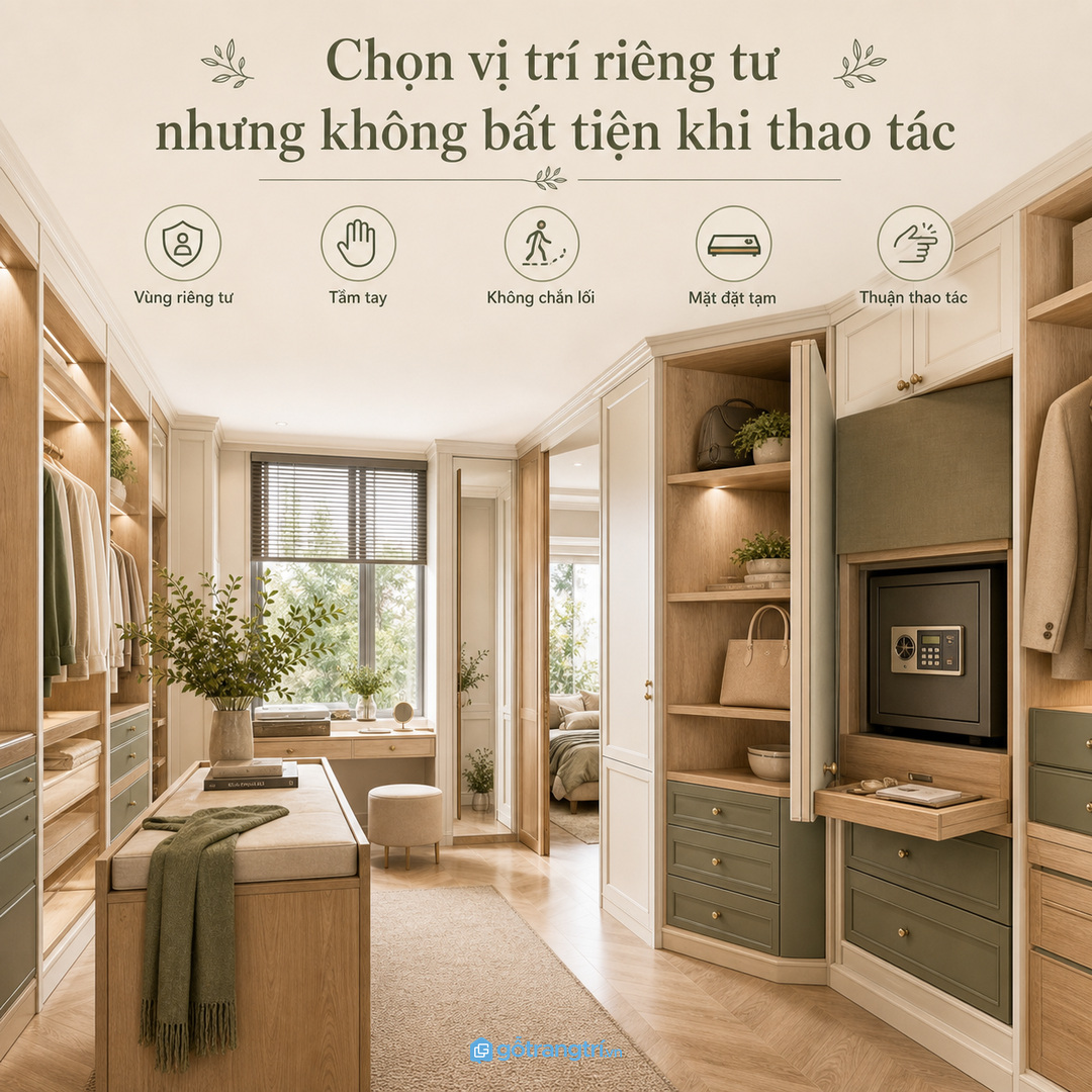 Chọn vị trí riêng tư nhưng không bất tiện khi thao tác
