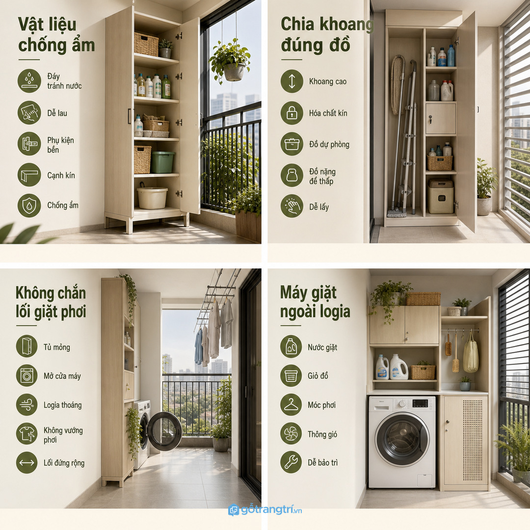 Chọn vật liệu và đáy tủ chịu ẩm tốt