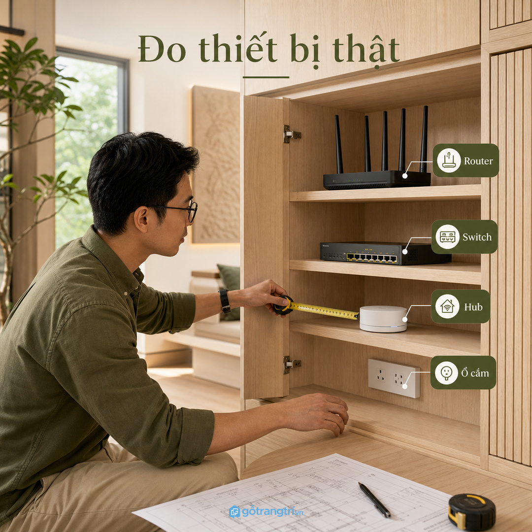 Không nên giấu kín toàn bộ thiết bị nếu tủ thiếu thông gió