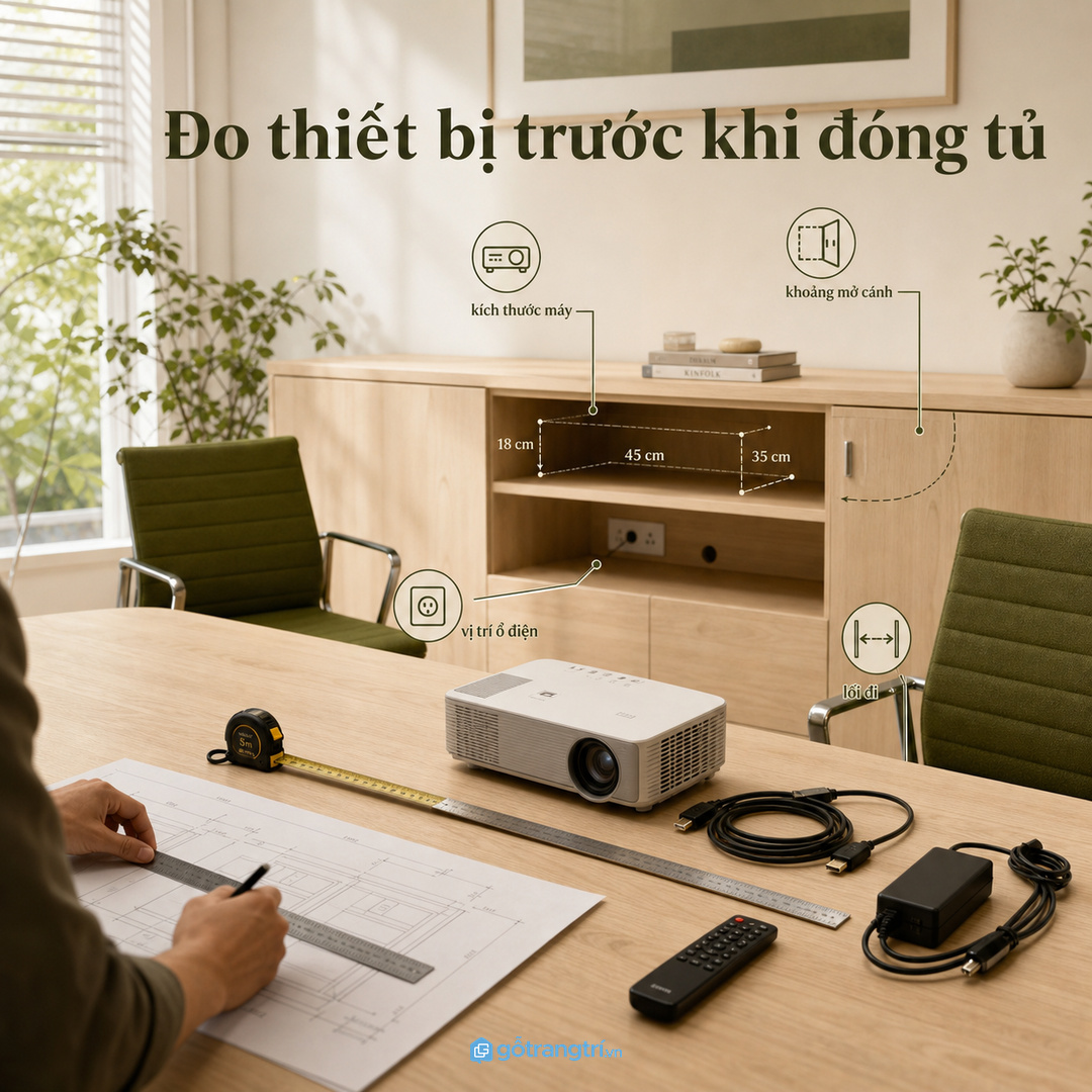 Đo thiết bị trước khi đóng tủ