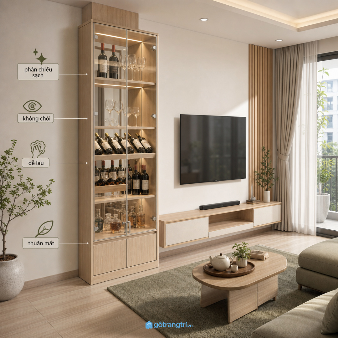 Đặt tủ ở vị trí sáng nhưng không chắn luồng đi lại