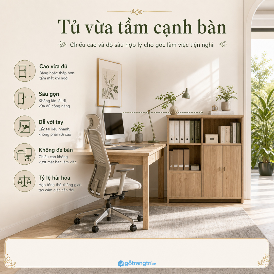 Chọn chiều cao và chiều sâu vừa đủ