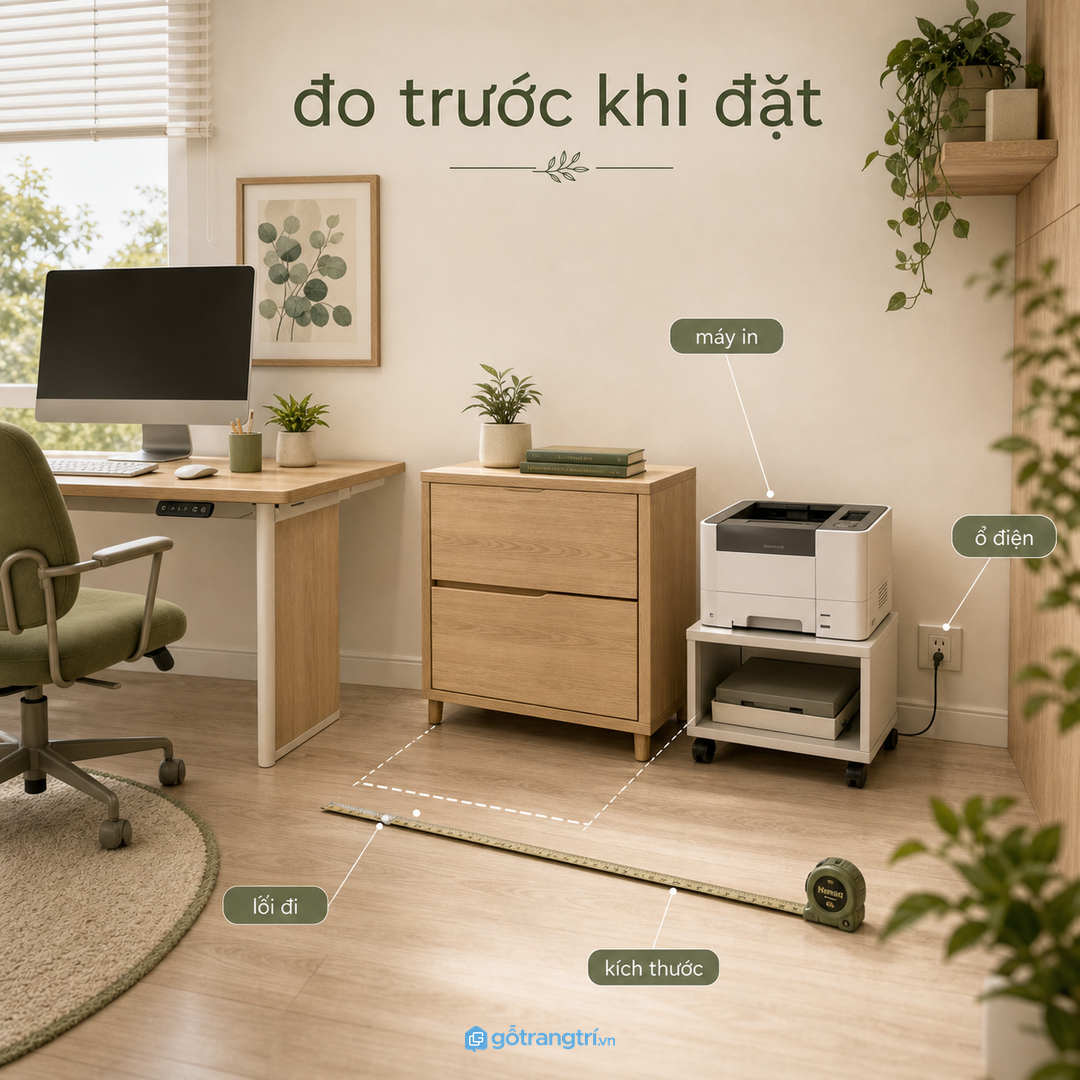 Kích thước tủ cần đi theo máy in, giấy in, hồ sơ và thói quen lấy tài liệu
