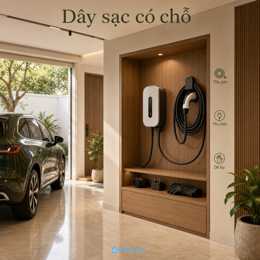 Đo vị trí đỗ xe và khoảng mở cửa trước khi chia tủ trạm sạc