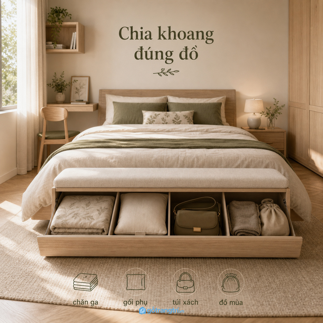 Khoang chứa nên chia theo nhóm đồ thật sự cần cất