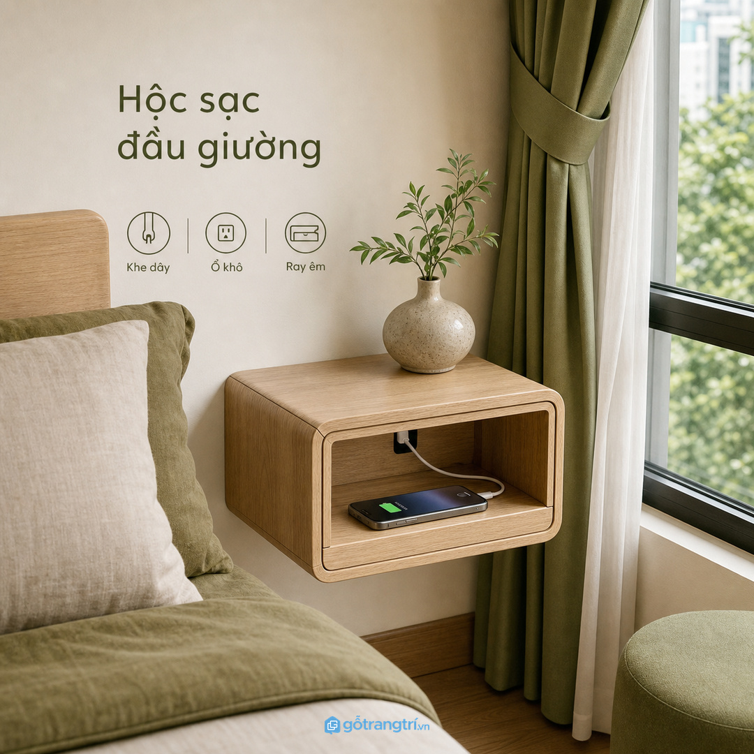 Chọn hộc kéo êm, khe luồn dây gọn và mặt đặt điện thoại vừa đủ