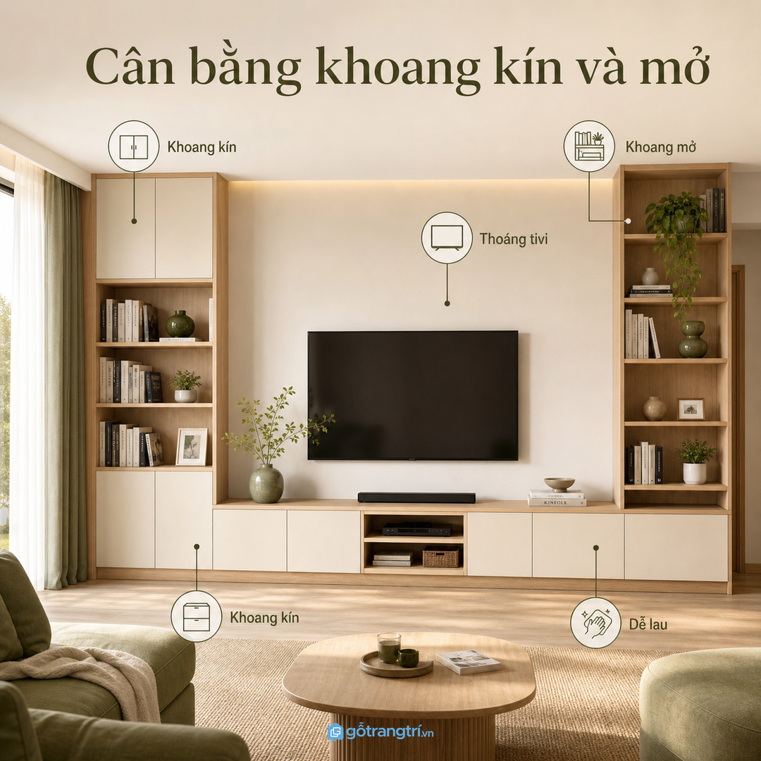 Chia khoang mở và khoang kín theo đồ thật
