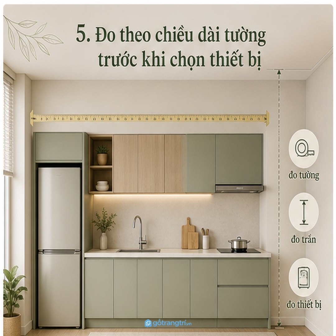 Thiết bị nên đặt theo luồng rửa, sơ chế và nấu để bếp chữ I dễ dùng
