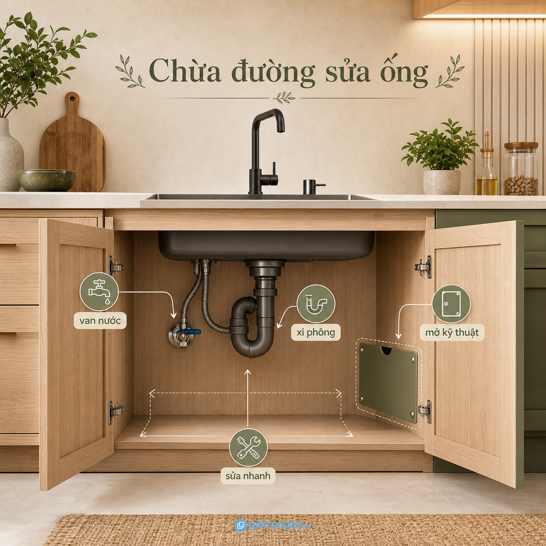 Chừa đường kỹ thuật để sửa ống nước khi cần