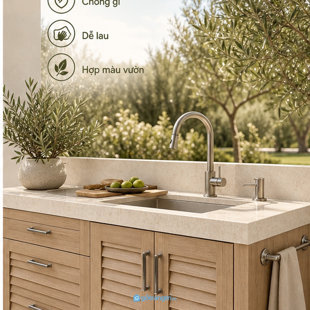 Vật liệu tủ ngoài trời cần chịu ẩm chống mối mọt và dễ lau