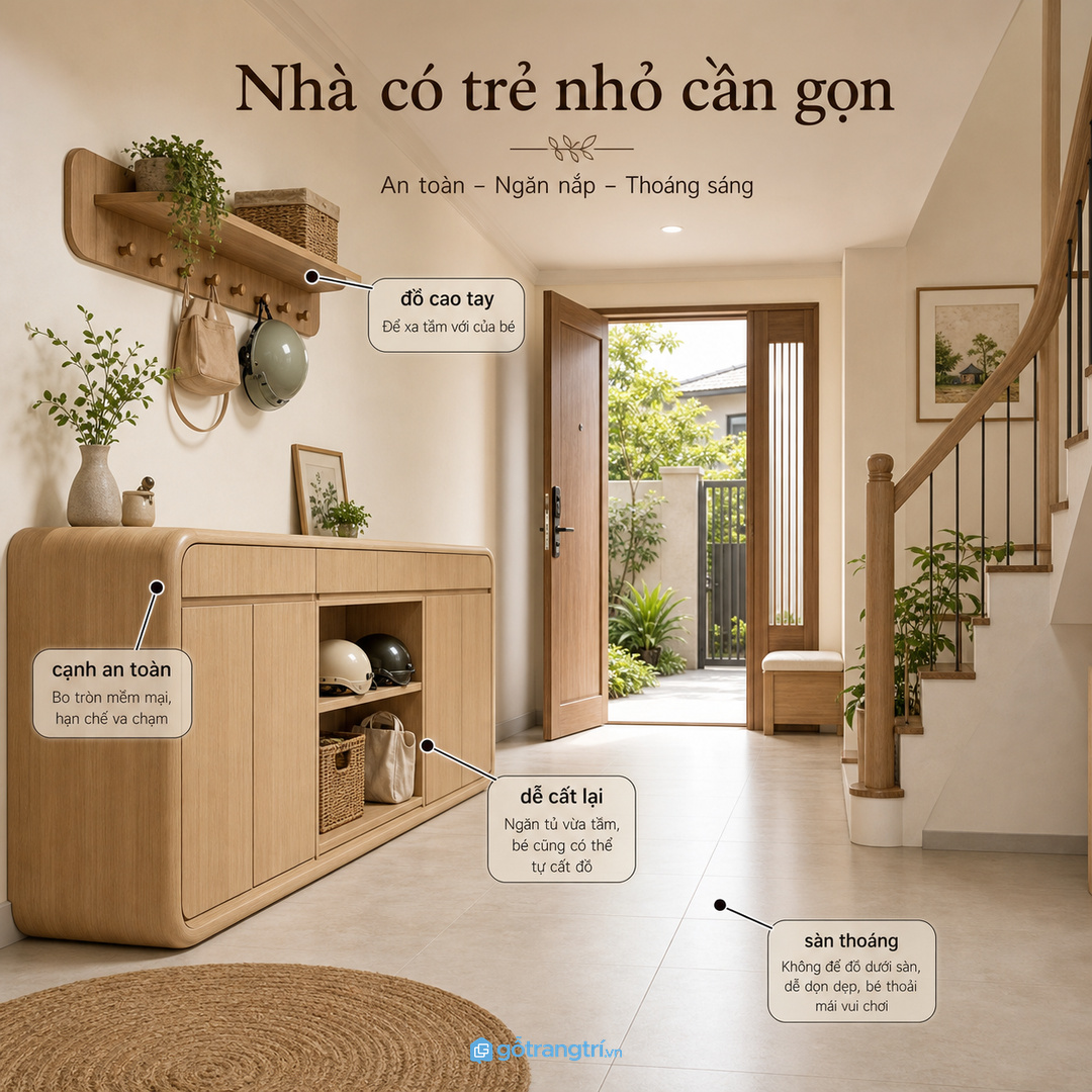 Công năng tủ console nên đi từ danh sách đồ cần cất hằng ngày